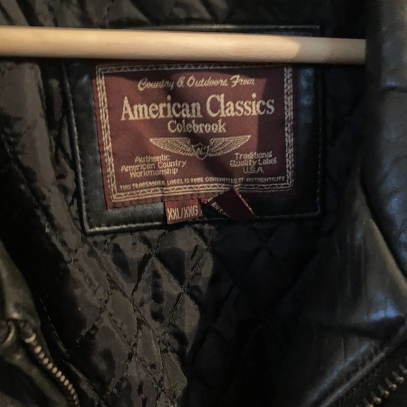 Mens Vintage Black Leather Jacket -- XXL - Picture 2 of 12